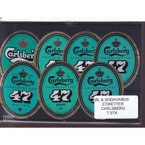 �l og Sodavands Etiketter - Carlsberg - 7 Stk.