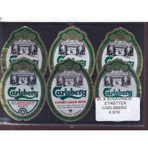 �l og Sodavands Etiketter - Carlsberg - 6 Stk.