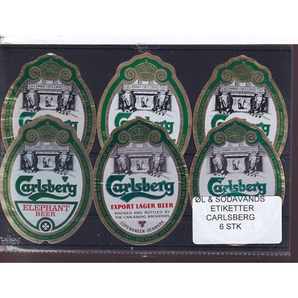 �l og Sodavands Etiketter - Carlsberg - 6 Stk.