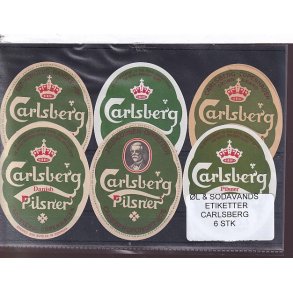 �l og Sodavands Etiketter - Carlsberg - 6 Stk.