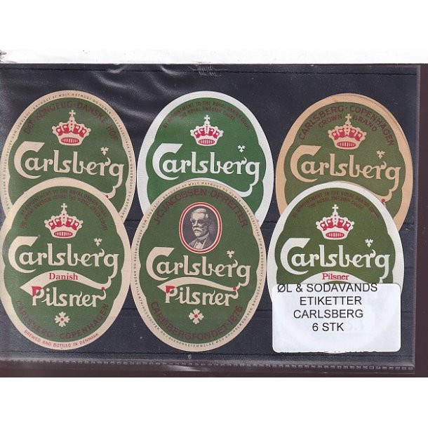 �l og Sodavands Etiketter - Carlsberg - 6 Stk.