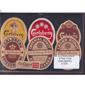 �l og Sodavands Etiketter - Carlsberg - 6 Stk.