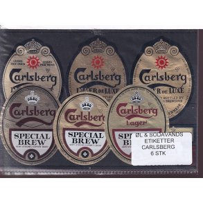 �l og Sodavands Etiketter - Carlsberg - 6 Stk.