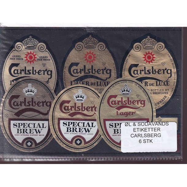 �l og Sodavands Etiketter - Carlsberg - 6 Stk.