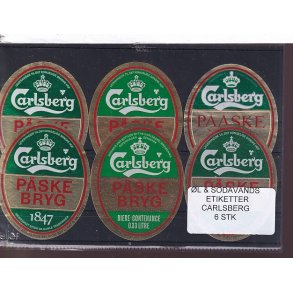 �l og Sodavands Etiketter - Carlsberg - 6 Stk.
