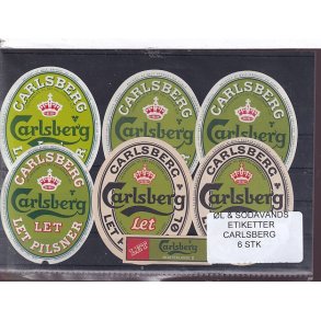 �l og Sodavands Etiketter - Carlsberg - 6 Stk.