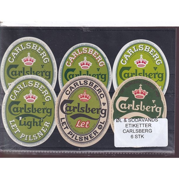 �l og Sodavands Etiketter - Carlsberg - 6 Stk.