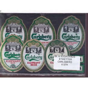 �l og Sodavands Etiketter - Carlsberg - 6 Stk.