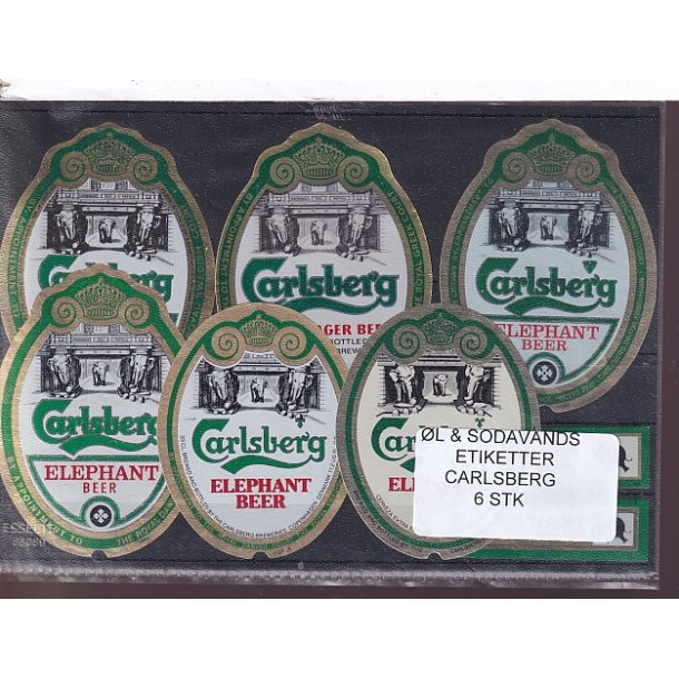 �l og Sodavands Etiketter - Carlsberg - 6 Stk.