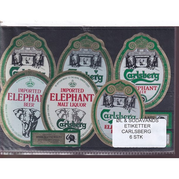�l og Sodavands Etiketter - Carlsberg - 6 Stk.