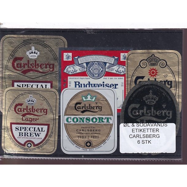 �l og Sodavands Etiketter - Carlsberg - 6 Stk.
