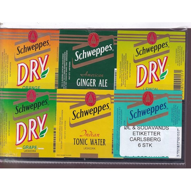�l og Sodavands Etiketter - Carlsberg - 6 Stk.