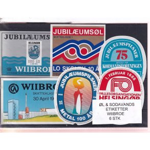 �l og Sodavands Etiketter - Wiibroe - 6 Stk.