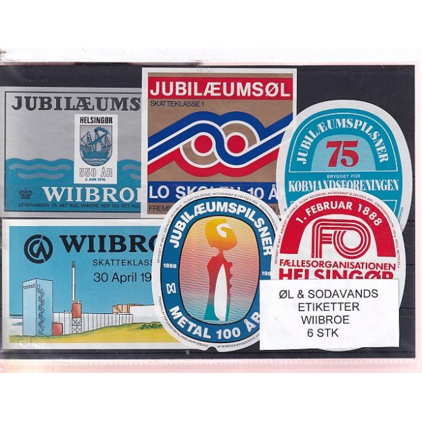 �l og Sodavands Etiketter - Wiibroe - 6 Stk.