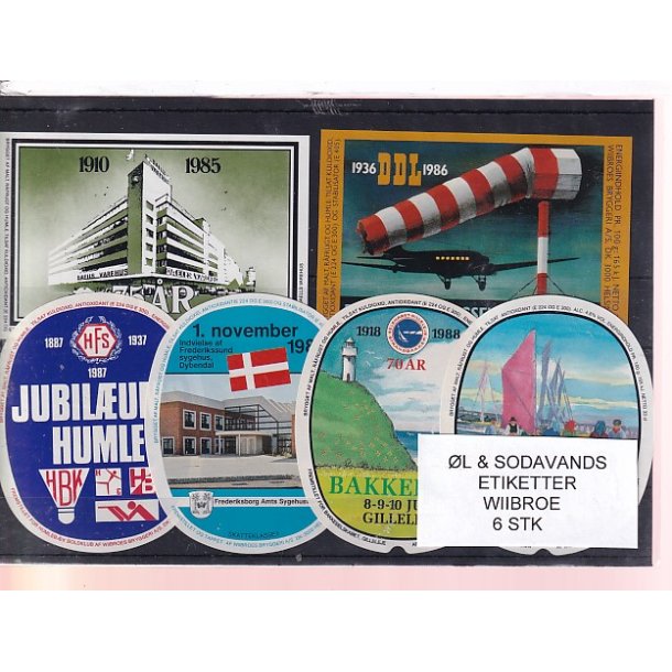 �l og Sodavands Etiketter - Wiibroe - 6 Stk.