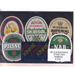 �l og Sodavands Etiketter - Wiibroe - 6 Stk.