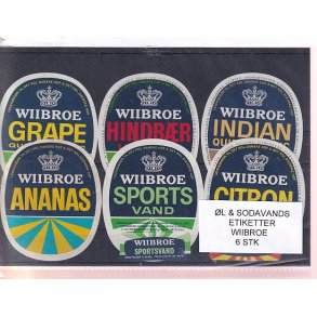 �l og Sodavands Etiketter - Wiibroe - 6 Stk.