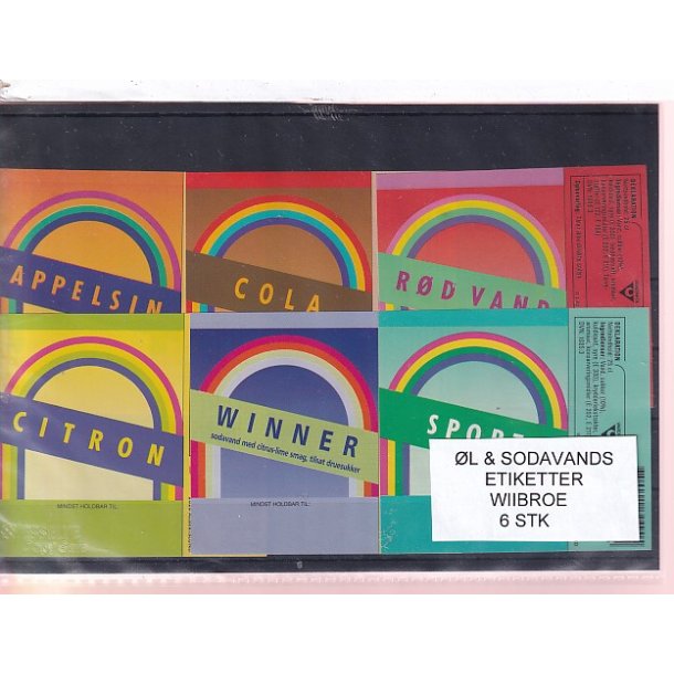 �l og Sodavands Etiketter - Wiibroe - 6 Stk.