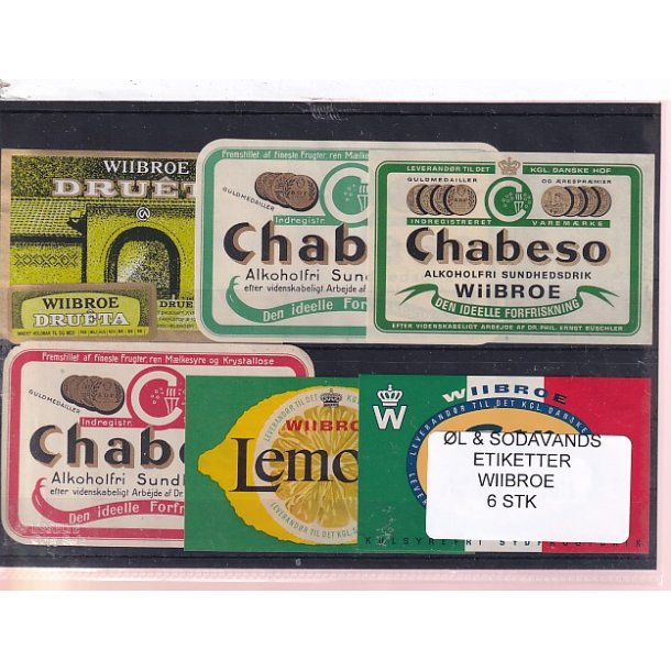 �l og Sodavands Etiketter - Wiibroe - 6 Stk.