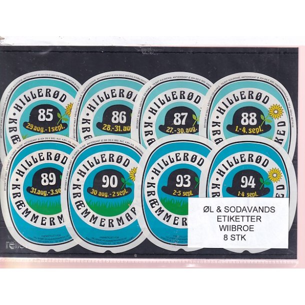 �l og Sodavands Etiketter - Wiibroe - 8 Stk.