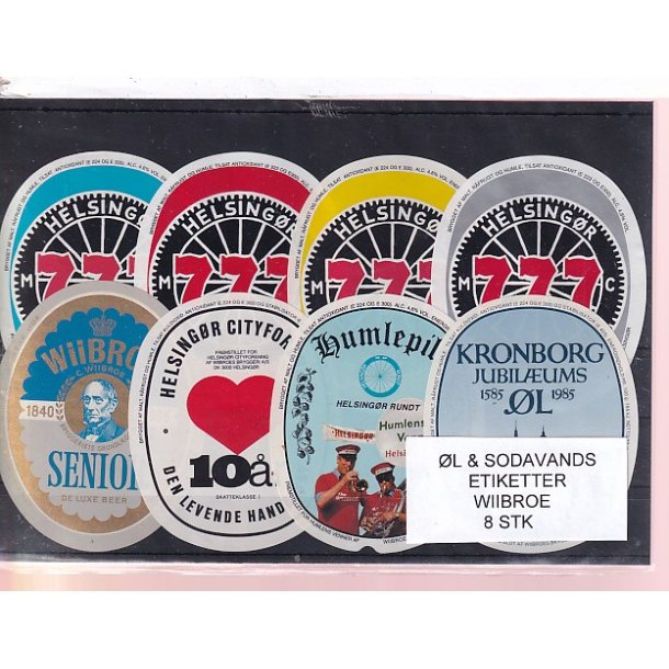 �l og Sodavands Etiketter - Wiibroe - 8 Stk.