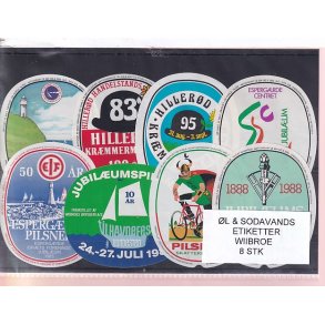 �l og Sodavands Etiketter - Wiibroe - 8 Stk.