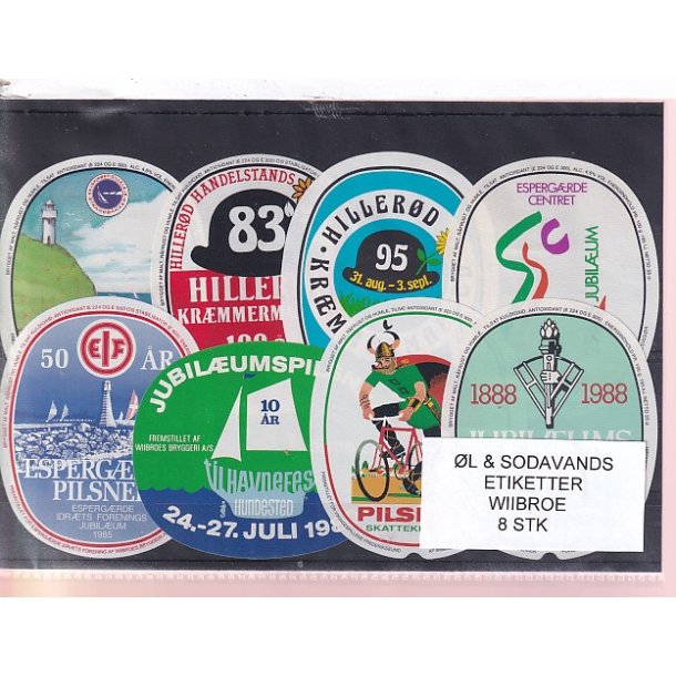 �l og Sodavands Etiketter - Wiibroe - 8 Stk.