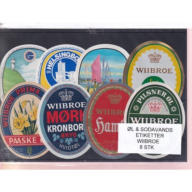 �l og Sodavands Etiketter - Wiibroe - 8 Stk.