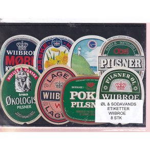 �l og Sodavands Etiketter - Wiibroe - 8 Stk.