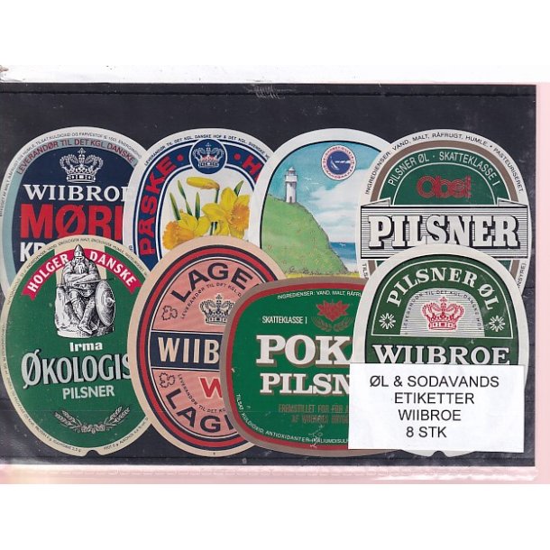 �l og Sodavands Etiketter - Wiibroe - 8 Stk.