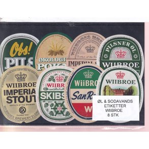 �l og Sodavands Etiketter - Wiibroe - 8 Stk.