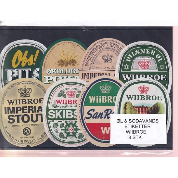 �l og Sodavands Etiketter - Wiibroe - 8 Stk.