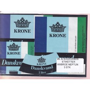 �l og Sodavands Etiketter - Wiibroe Neptun - 3 Stk.