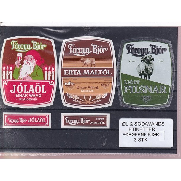 �l og Sodavands Etiketter - F�r�erne Bj�rn - 3 Stk.