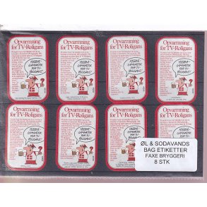  �l og Sodavands Bag Etiketter - Faxe Bryggeri - 8 Stk.