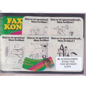 �l og Sodavands Etiketter - Faxe Bryggeri - 6 Stk.
