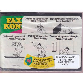 �l og Sodavands Etiketter - Faxe Bryggeri - 6 Stk.