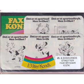 �l og Sodavands Etiketter - Faxe Bryggeri - 6 Stk.
