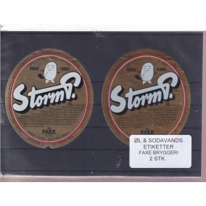 �l og Sodavands Etiketter - Faxe Bryggeri - 2 Stk.