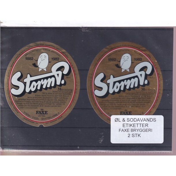 �l og Sodavands Etiketter - Faxe Bryggeri - 2 Stk.