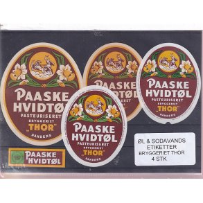 �l og Sodavands Etiketter - Bryggeriet Thor - 4 Stk.