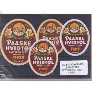 �l og Sodavands Etiketter  - Bryggeriet Thor - 4 Stk.