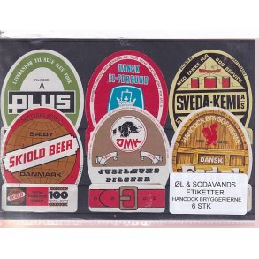 �l og Sodavands Etiketter - Hancock Bryggeri  - 6 Stk.