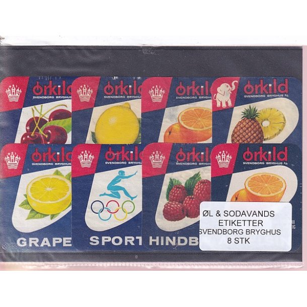 �l og Sodavands Etiketter - Svendborg Bryghus  - 8 Stk.