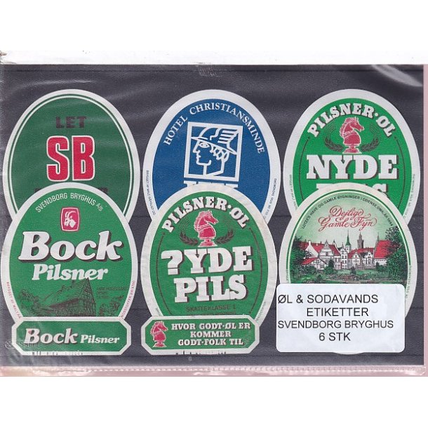 �l og Sodavands Etiketter - Svendborg Bryghus  - 6 Stk.