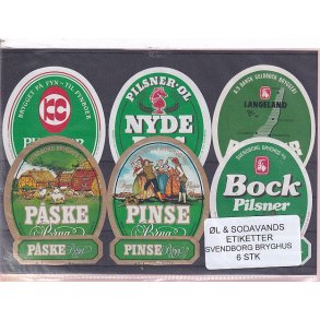 �l og Sodavands Etiketter - Svendborg Bryghus  - 6 Stk.