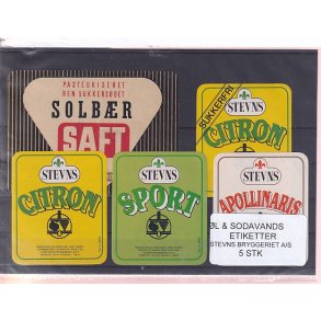 �l og Sodavands Etiketter - Stevns Bryggeri  - 5 Stk.
