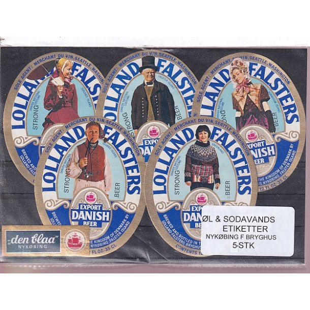 �l og Sodavands Etiketter - Nyk�bing F. Bryghus - 5 Stk.