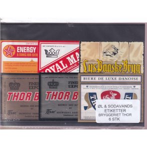 �l og Sodavands Etiketter - Bryggeriet Thor - 6 Stk.