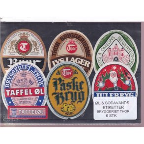 �l og Sodavands Etiketter - Bryggeriet Thor - 6 Stk.